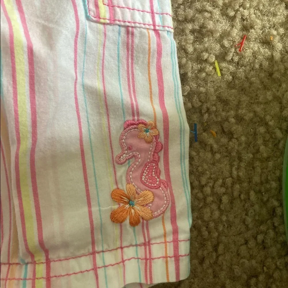 Infant Baby Girl Carters Colorful Striped Seahorse Pants